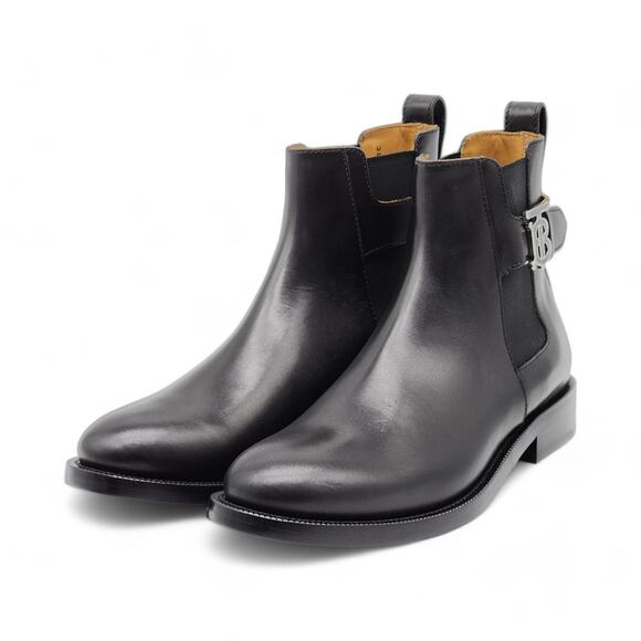 Burberry Luke TB Monogram Buckle Leather Chelsea Boot in Black 41.5 8.5US $1050 - Picture 2 of 10